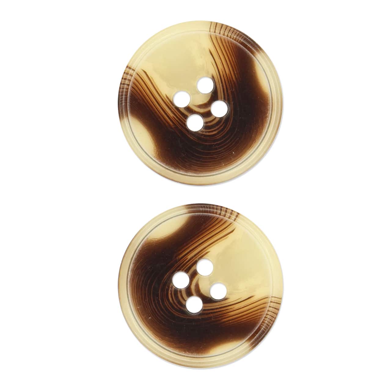 Boutons à aspect d’écailles de tortue de 25 mm de Loops & Threads, 2 unités